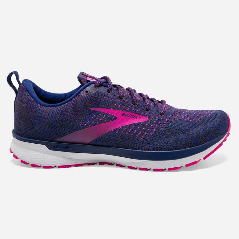 Brooks Revel 4 Australia - Women's Road Running Shoes - Blue/Ebony/Pink (530179-GHB)